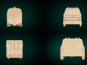 low poly police van pack 3D Model