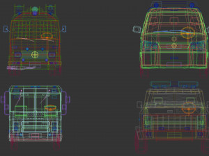 low poly police van pack 3D Model