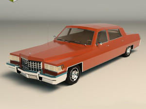 low poly sedan car 09 3D Model