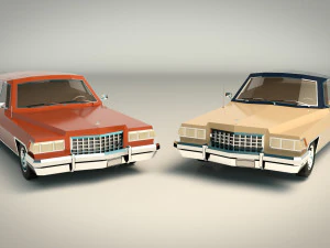 low poly sedan car 09 3D Model