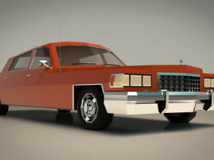 low poly sedan car 09 Model 3D