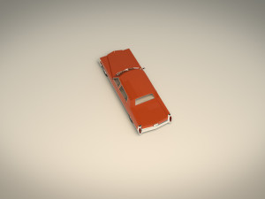 low poly sedan car 09 Model 3D