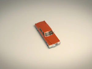 low poly sedan car 09 3D Model