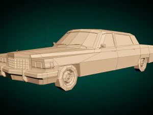 low poly sedan car 09 3D Model