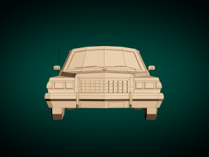 low poly sedan car 09 Model 3D
