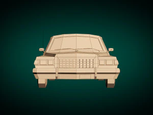 low poly sedan car 09 3D Model