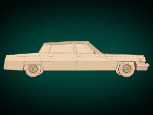 low poly sedan car 09 3D Model
