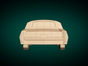 low poly sedan car 09 Model 3D