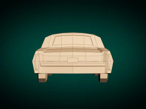 low poly sedan car 09 3D Model