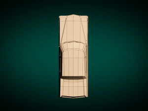 low poly sedan car 09 3D Model