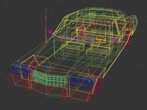 low poly sedan car 09 Model 3D