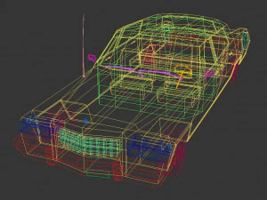 low poly sedan car 09 3D Model