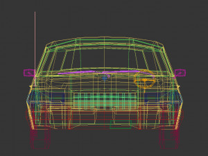 low poly sedan car 09 Model 3D