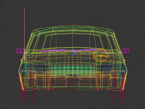 low poly sedan car 09 3D Model