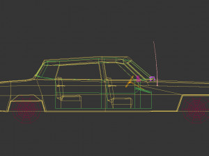 low poly sedan car 09 Model 3D
