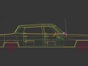 low poly sedan car 09 3D Model