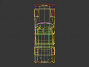 low poly sedan car 09 3D Model