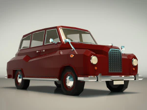 berlina low poly 10 Modello 3D