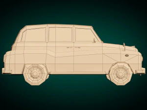 berlina low poly 10 Modello 3D