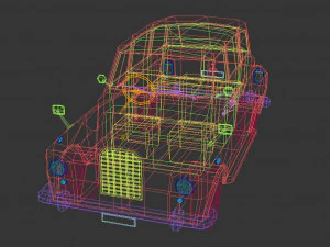 berlina low poly 10 Modello 3D