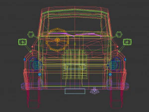 berlina low poly 10 Modello 3D