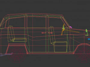 berlina low poly 10 Modello 3D
