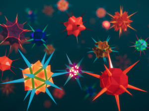 low poly virus pack 02 Modello 3D