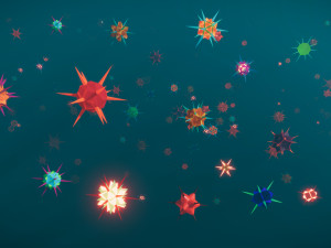 low poly virus pack 02 Modello 3D