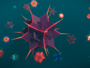 low poly virus pack 02 Modello 3D
