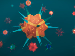 low poly virus pack 02 Modello 3D