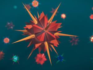 low poly virus pack 02 Modello 3D