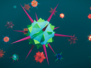 low poly virus pack 02 Modello 3D