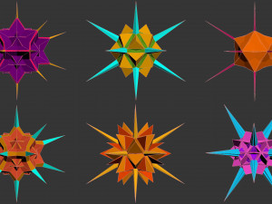 low poly virus pack 02 Modello 3D
