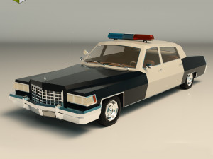 low poly police car 04 3D Model