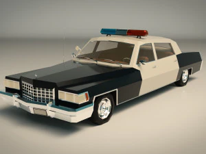 low poly police car 04 3D Model