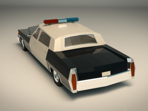 low poly police car 04 Modello 3D