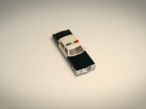 low poly police car 04 3D Model