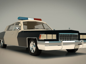 low poly police car 04 Modello 3D