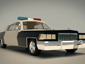 low poly police car 04 3D Model