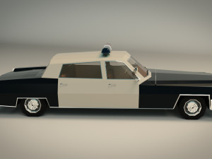 low poly police car 04 Modello 3D