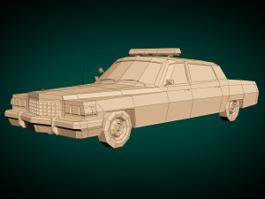 low poly police car 04 Modello 3D