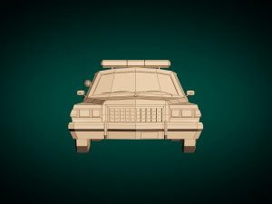 low poly police car 04 Modello 3D