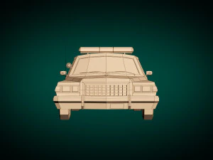 low poly police car 04 3D Model