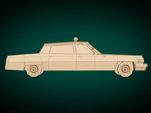 low poly police car 04 3D Model