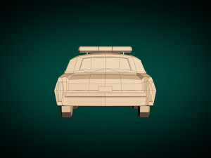 low poly police car 04 Modello 3D