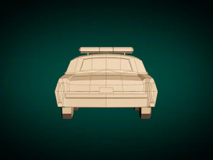 low poly police car 04 3D Model