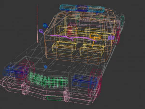 low poly police car 04 3D Model