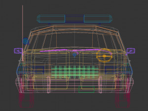 low poly police car 04 Modello 3D