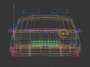 low poly police car 04 3D Model