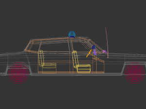 low poly police car 04 Modello 3D
